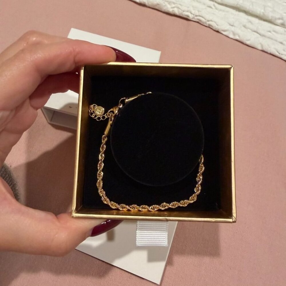 Abbott Lyon Gold Small Rope Chain Bracelet NIB - Picture 2 of 6